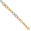 10K Tri-color Infinity Symbol Link Bracelet