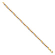 10k Tri-color Polished and D/C Fancy Link Bracelet