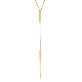 10K Polished Y-drop Bar w/ 1in ext. Necklace