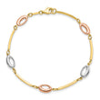 10K Tri-Color Polished Bracelet