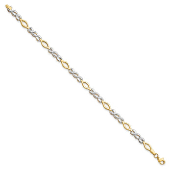 10K Two-tone Polished D/C Bracelet