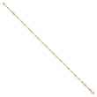 10K Two-tone Polished Fancy Link 1in ext. Anklet