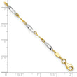 10K Two-tone Polished Fancy Link 1in ext. Anklet