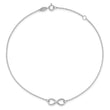10K White Gold Polished Infinity with 1in ext. Anklet