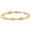 10K Polished Leaf Bracelet