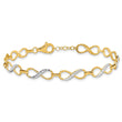 10K w/Rhodium D/C Infinity Fancy Bracelet