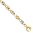 10K with White Rhodium Polished Fancy Bracelet