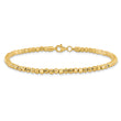 10K Polished Fancy Link D/C Beaded Bracelet