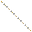 10K Two-tone Polished Textured Infinity Bracelet