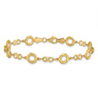 10K Polished Textured Infinity Link Bracelet