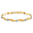 10K Rhodium-plated Polished and Satin Bracelet