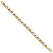 10K Tri-color Polished and Brushed Bracelet