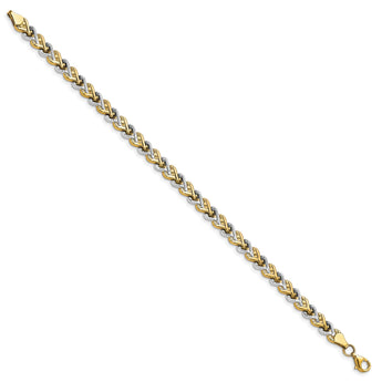 10K Rhodium-plated Polished D/C Bracelet