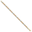 10K Tri-color Polished and Brushed Bracelet
