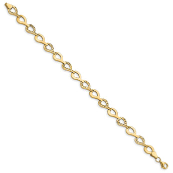 10K Polished Fancy D/C Link Bracelet