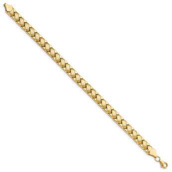 10K Polished and Brushed Fancy Link Bracelet