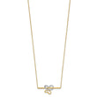 10K Rhodium-plated Polished D/C Butterfly Bar Necklace