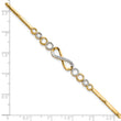 10k Rhodium-plated Polished/Diamond-cut Infinity Bracelet