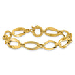 10k Polished and Textured Link Bracelet
