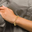 10k Polished and Textured Link Bracelet