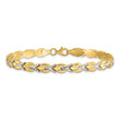 10k w/White Rhodium Polished/Diamond-cut Bracelet