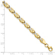 10k w/White Rhodium Polished/Diamond-cut Bracelet
