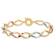 10k Tri-color Polished Link Bracelet