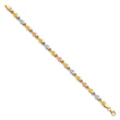 10k Tri-color Polished and Brushed Link Bracelet