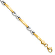10k Two-tone Polished and Brushed Bracelet