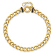 10K Polished with Black Enamel Flat Oval Link w/1in ext. Bracelet