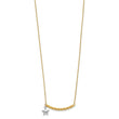 10K Two-tone Polished Bar with Star Necklace