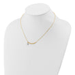 10K Two-tone Polished Bar with Star Necklace