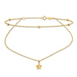 10K Polished 2-Strand Star 9in Plus 2in ext. Anklet
