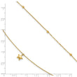 10K Polished 2-Strand Star 9in Plus 2in ext. Anklet