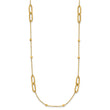 10K Polished and Dia-cut Fancy Link w/Beads w/2in ext. Necklace