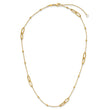 10K Polished and Dia-cut Fancy Link w/Beads w/2in ext. Necklace