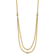 10K Polished and Diamond-cut beads 2-Strand Necklace