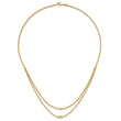 10K Polished and Diamond-cut beads 2-Strand Necklace