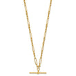 10K Polished Fancy Link Bar Necklace