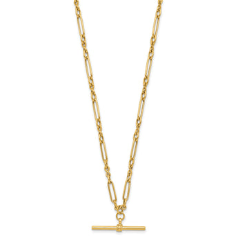 10K Polished Fancy Link Bar Necklace
