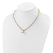 10K Polished Fancy Link Bar Necklace