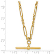 10K Polished Fancy Link Bar Necklace
