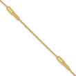 10K Polished Fancy 10in Plus 1in ext. Anklet