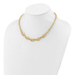 10K Polished and Textured Fancy Link Necklace