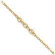 10K Polished and Textured Fancy Link Bracelet