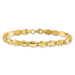 10K Polished and Satin Fancy Link Bracelet