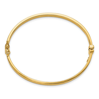 10K Gold Polished Hinged Bangle Bracelet