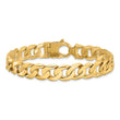 10k 11mm Hand Polished Fancy Curb Link Bracelet