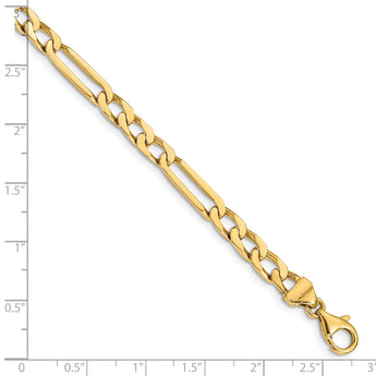 10k 5mm Hand-polished Figaro Link Bracelet