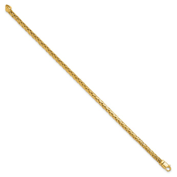 10k 4.4mm Hand-polished Flat-Edged Woven Link Bracelet